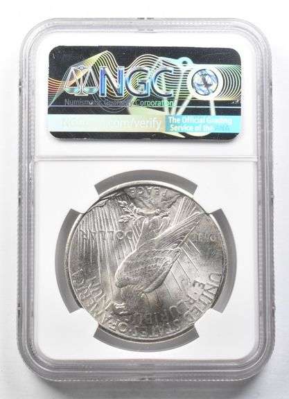 MS63 1925 Peace Silver Dollar Mint Error OBV Struck Thru NGC