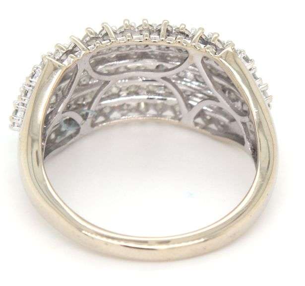 10kt White gold diamond cluster dome ring