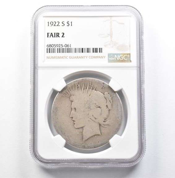 1922-S Peace Silver Dollar Fair 2 NGC Lowball