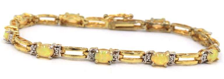 925 Sterling silver Opal bracelet
