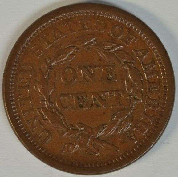 Needle-sharp 1856 Braided Hair Large Cent in AU