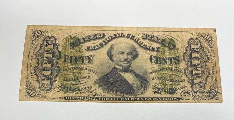 50 Cent Third Issue F E Skinner Fractional Note