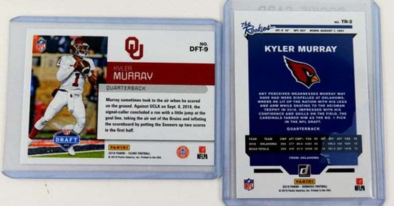 2 Kyler Murray Rookie Football Cards