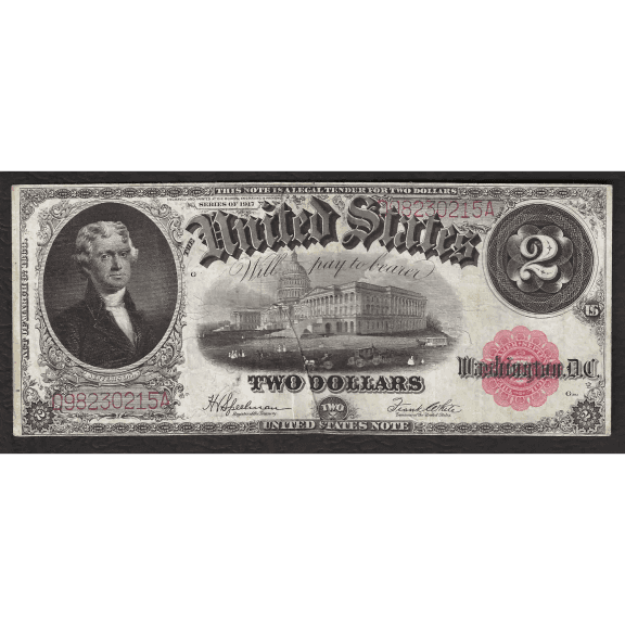 $2 1917 Legal Tender, Fr. 60 "Pearl Bracelet" Very Fine