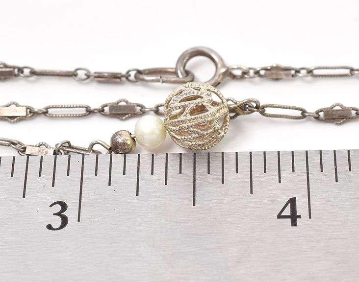 Perfect Sterling Silver Pearl Festoon Necklace