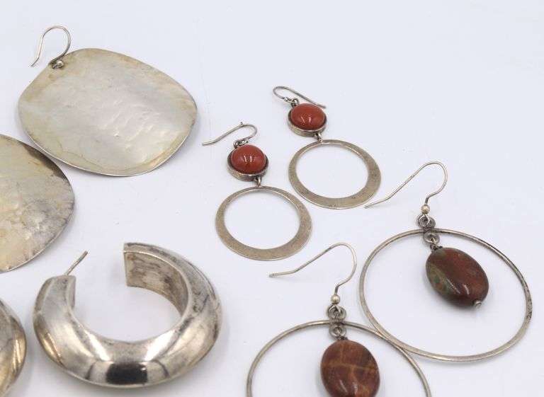 Group lot of vintage 925 sterling silver earrings