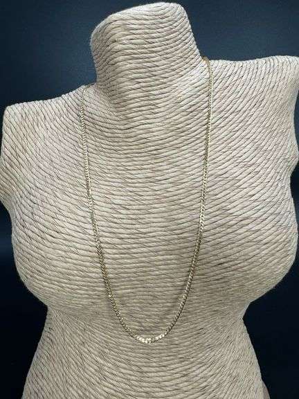 14k Yellow Gold Solid Curb Chain 2mm Link Necklace 18"