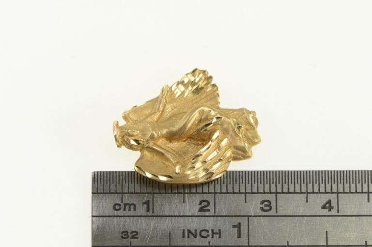 14K Yellow Gold Guardian Winged Angel Protection Charm/Pendant