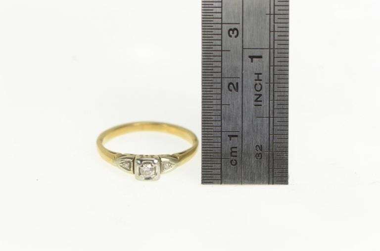 14K Yellow Gold 1940's Diamond Classic Promise Ring