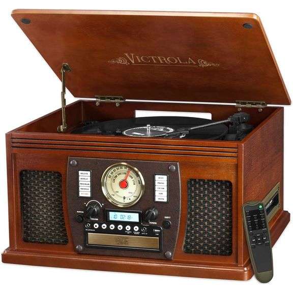 Victrola Real Wood Classic Turntable Radio