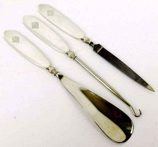 Vintage Sterling 3 Piece Vanity Set