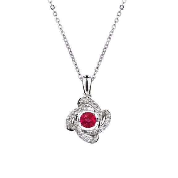 Beautiful 'Pink Topaz Crystal" dancing center stone pendant