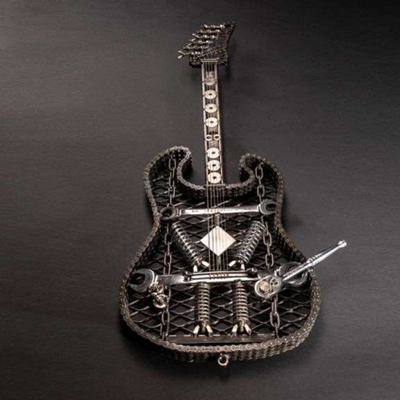 Original Metal Electric Guitar Sculpture