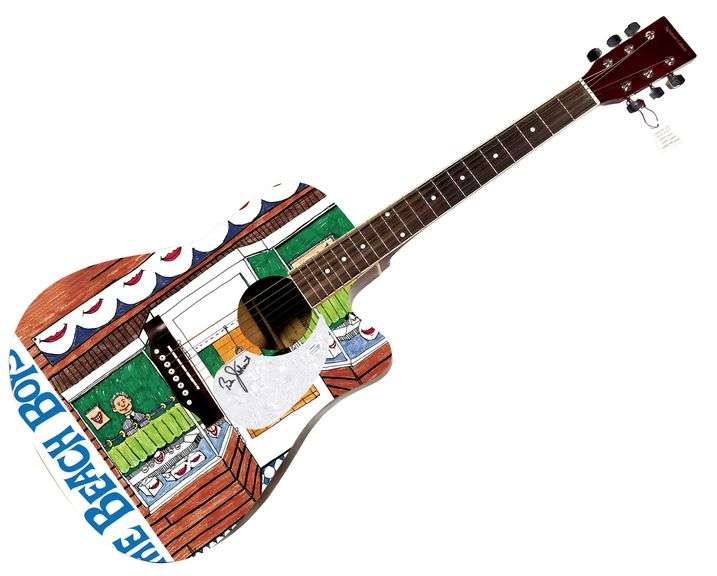 The Beach Boys Bruce Johnston Autographed 1/1 Custom Graphics Acoustic Guitar ACOA