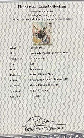 Highly Collectible and Rare Salvador Dali Original Llithograph from the 'Biblia Sacra' Suite