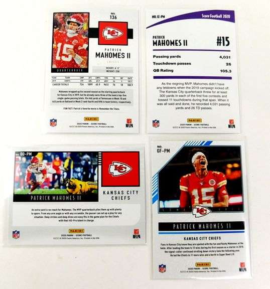 4 Patrick Mahomes II 2020 Panini Football Cards