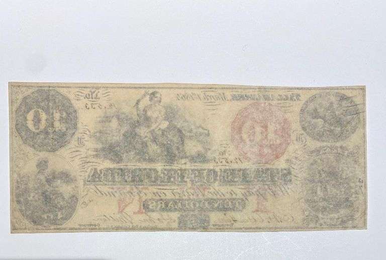 March 1 1864 $10 State of Florida Tallahassee Note