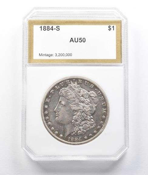 AU50 1884-S Morgan Silver Dollar PCI