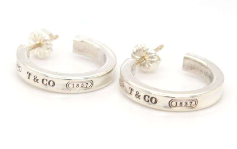 Tiffany & Co 1837 small hoop earrings in sterling silver