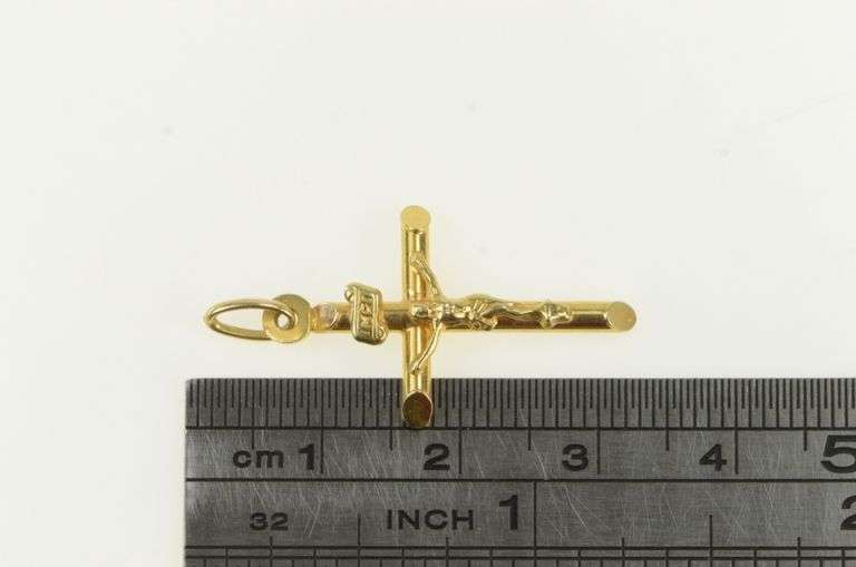 14K Yellow Gold Cross Crucifix Christian Faith Symbol Charm/Pendant