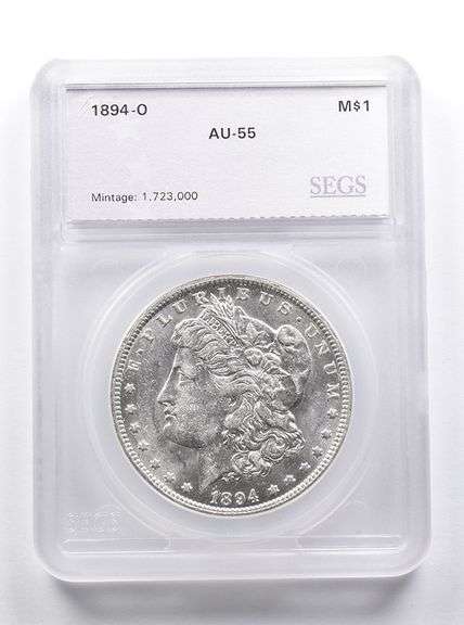 AU55 1894-O Morgan Silver Dollar SEGS