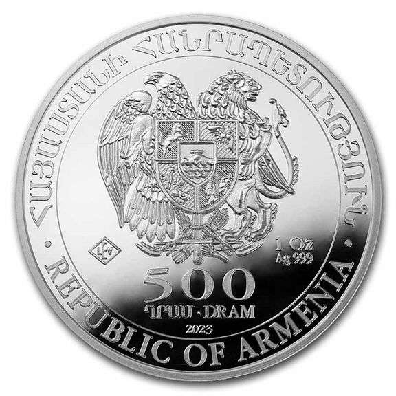 2023 1 oz Armenian Silver Noah's Ark Coin 500 Drams