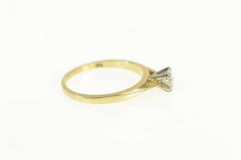 14K Yellow Gold 0.35 Ct Diamond Solitaire Classic Engagement Ring