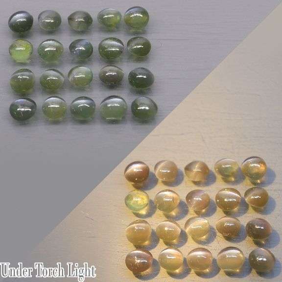 2.16ct greenish purple Cat's Eye Alexandrite set