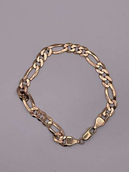 11.8g 10k YG Bracelet, 9in, 8mm Figaro Link