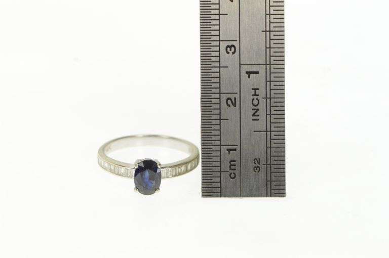 14K White Gold 1.30 Ctw Effy Sapphire Diamond Engagement Ring