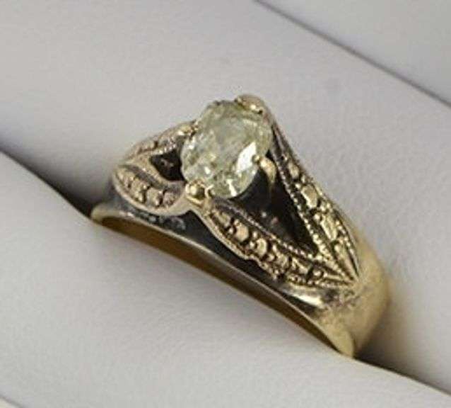 14K Yellow Gold 0.60 Ct Old Mine Cut Diamond Engagement Ring