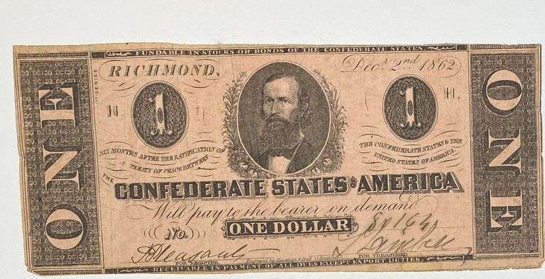 $1 Dec 2 1862 Series CSA Note