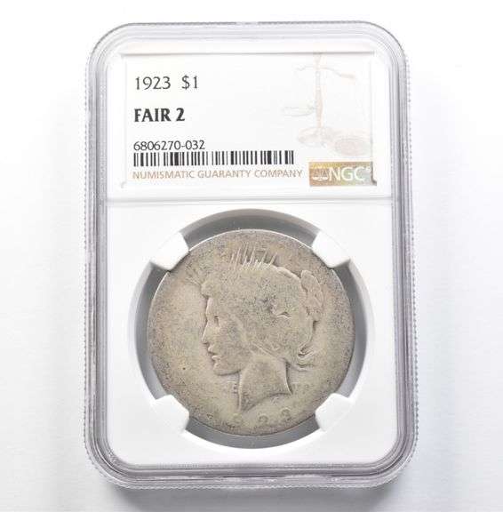 1923 Peace Silver Dollar Fair 2 NGC Lowball