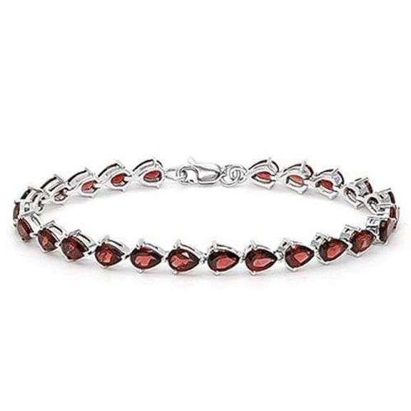 11 1/2 CARAT (24 PCS) GARNET 925 STERLING SILVER BRACELET