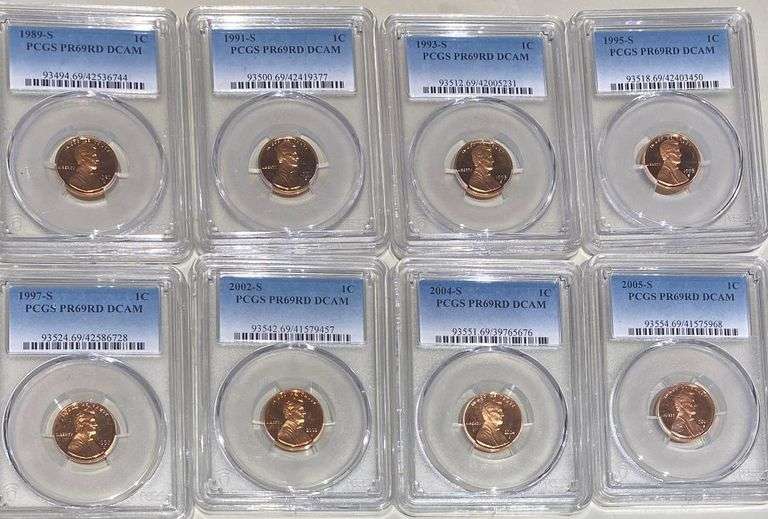 8 PCGS PR 69 Red Deep Cameo Memorial Lincoln Cents