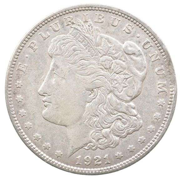 1921 Morgan Silver Dollar Clipped Planchet ERROR