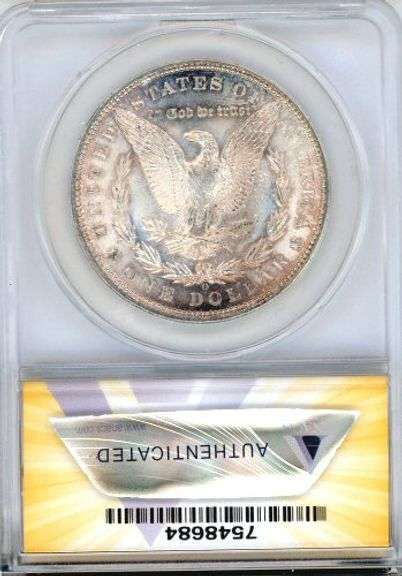 1899-O Morgan Silver Dollar in ANACS MS65