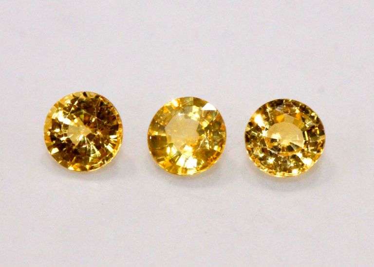 Happy Natural Yellow Sapphire - Lot of 3
