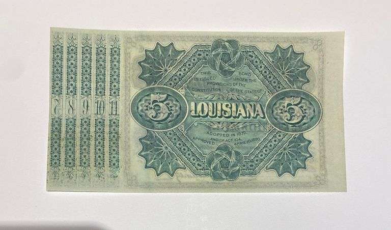 1879 Series State of Louisiana $5 Baby Bond