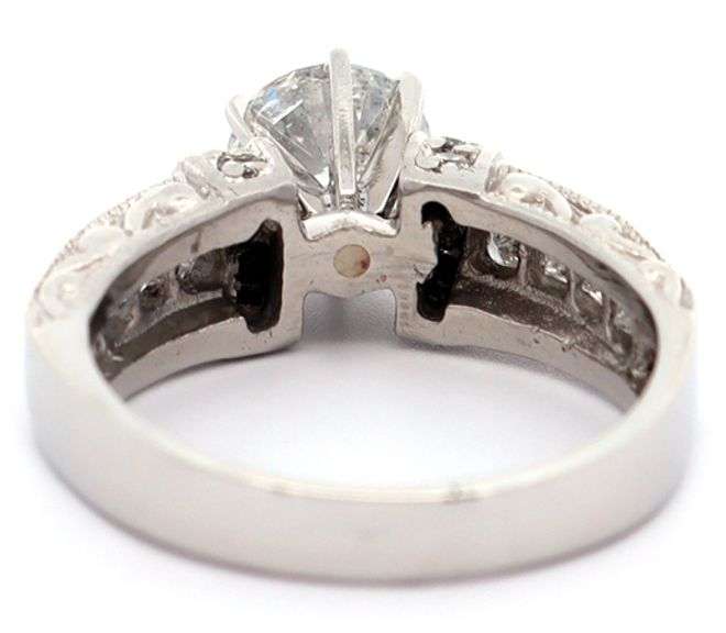 1.75ctw Round and Princess Diamond Invisible Set Straight Engagement Ring in Platinum