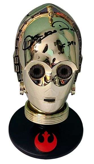 Anthony Daniels Signed Star Wars See-Threepio C-3PO Mini Helmet Official Pix ACOA