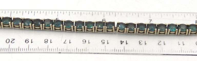 Vintage 925 sterling silver round brilliant cut cubic zirconia tennis bracelet