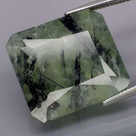 Collectors 34.13ct rutilated Prehnite