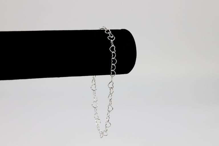 Sterling Silver Italian Love Heart Chain 5.3mm Solid 925 Italy Infinity Promise Bracelet Anklet 9"