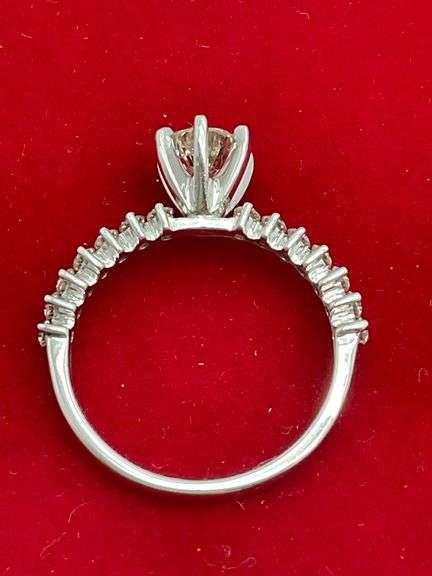 CERTIFIED NEW 14K WHITE GOLD DIAMOND ENGAGEMENT RING