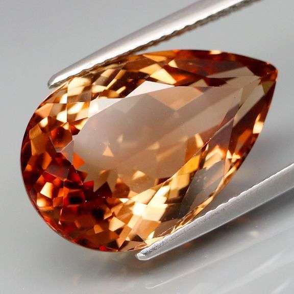 Stunning 12.87ct pear cut Imperial Topaz