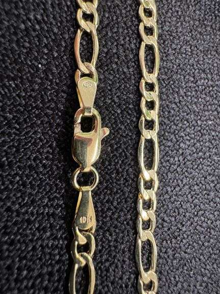 10k Yellow Gold-Hollow Figaro Link Chain 3.3mm Necklace 22"
