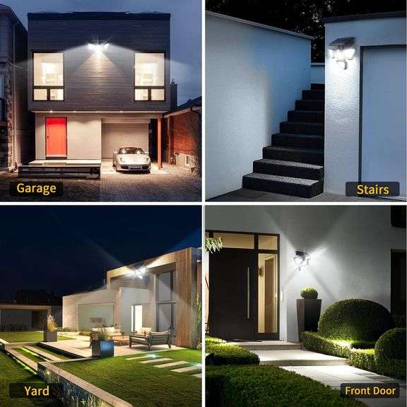 Set of 2 Outdoor Solar Flood Lights