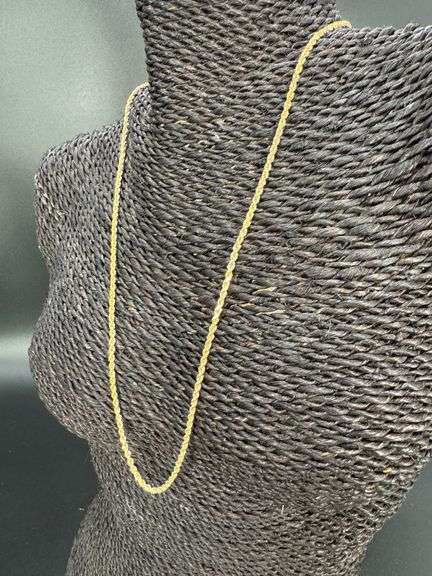 10k Yellow Gold-Hollow Diamond-Cut Rope Chain 2.5mm Necklace 22"