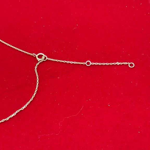 BRAND NEW 14K YELLOW GOLD STATION NECKLACE WITH DIAMOND PENDANT